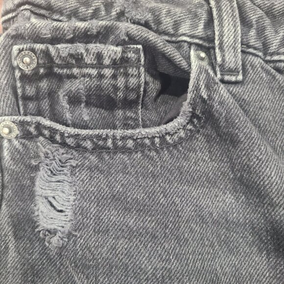 Garage Street Wide Leg Jeans -Destructed Black Size 01 (25) - Picture 9 of 13